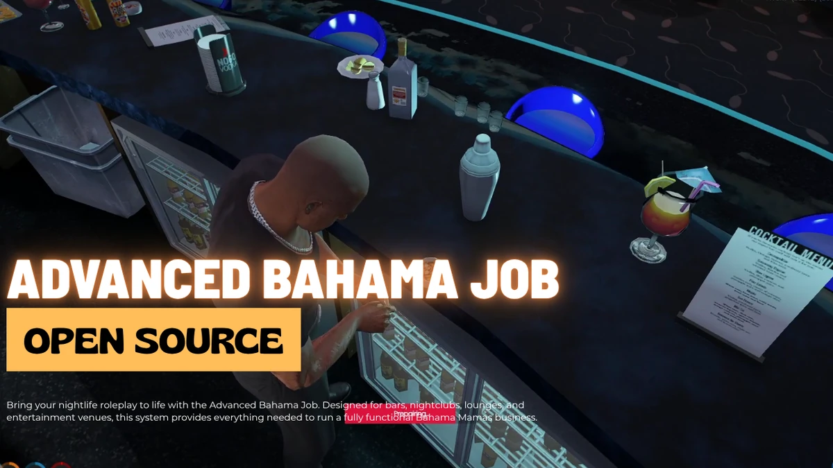 Advanced Bahama Job FiveM | Open Source Nightclub & Bar Management System